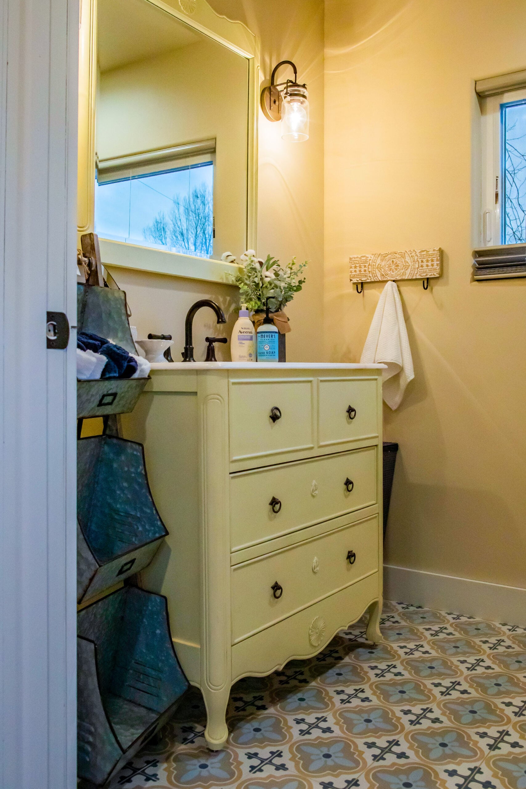 LePlatts Pond refurbished dresser as bathroom vanity