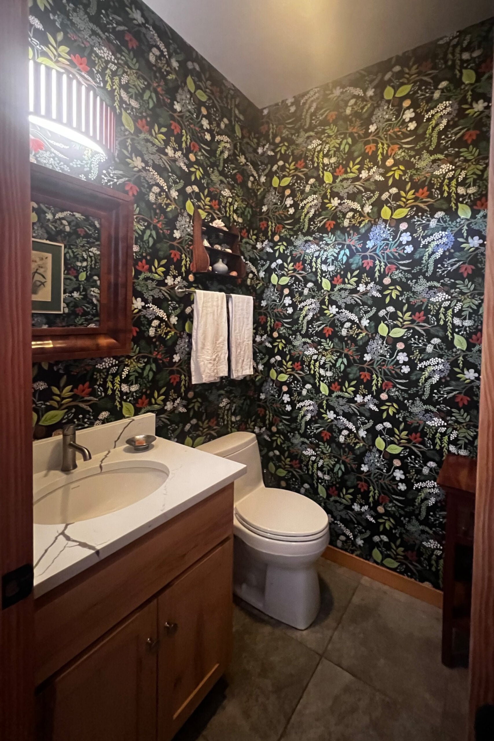 Valentine Drive multi-bathroom remodel with marble vanity